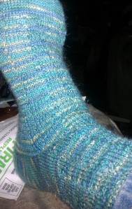 first socks of the year, mohair blend